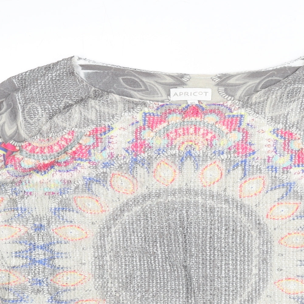 Apricot Womens Multicoloured Boat Neck Geometric Polyester Pullover Jumper Size M - Overlay