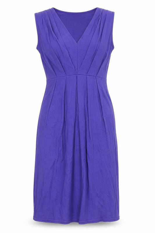 Closet Womens Purple Viscose Pencil Dress Size 10 V-Neck Pullover