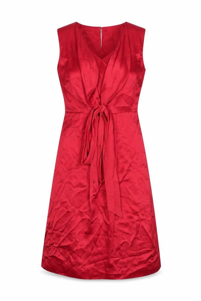 Monsoon Womens Pink Silk A-Line Size 8 Round Neck Button - Tie Detail