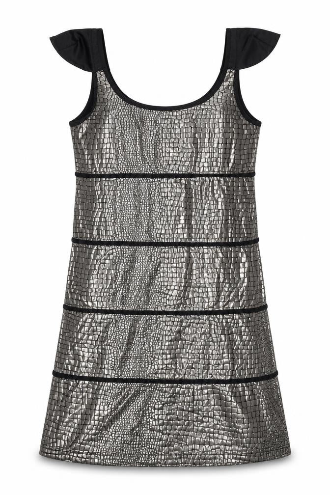Spicy Sugar Womens Gold Animal Print Polyester A-Line Size 12 Scoop Neck Pullover - Snake Skin Print