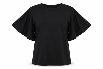 H&M Womens Black Polyester Basic Blouse Size S Round Neck