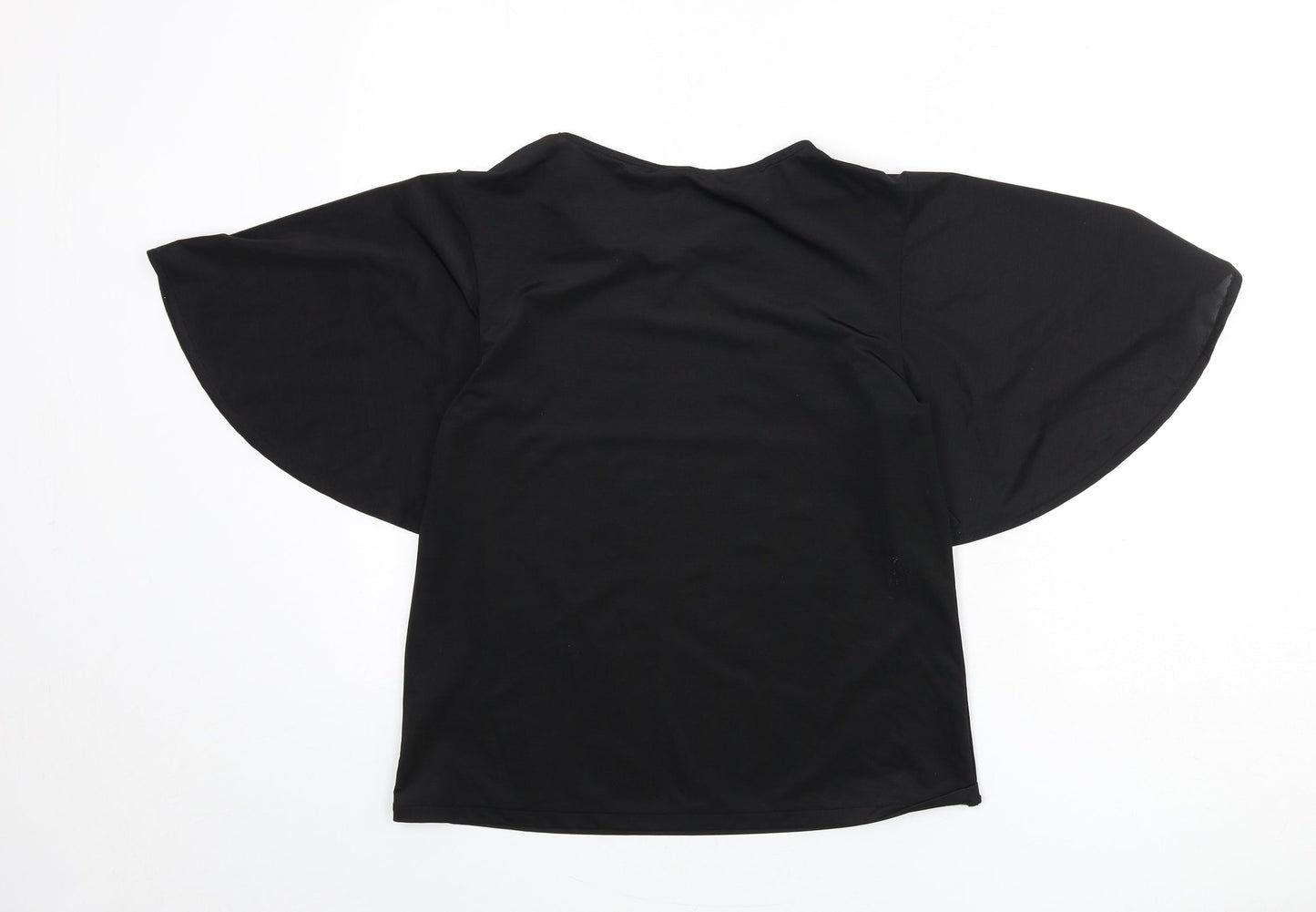 H&M Womens Black Polyester Basic Blouse Size S Round Neck