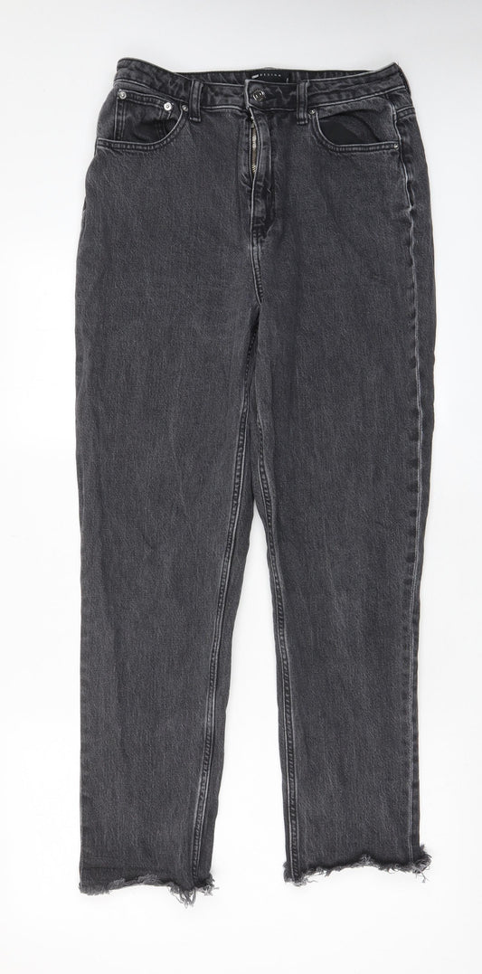 ASOS Womens Grey Cotton Straight Jeans Size 30 in L34 in Regular Zip - Pockets