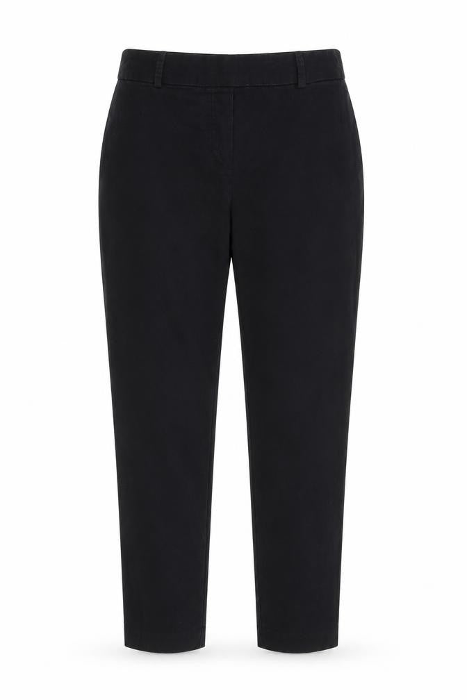 H&M Womens Black Cotton Chino Trousers Size 28 in L27 in Regular Zip