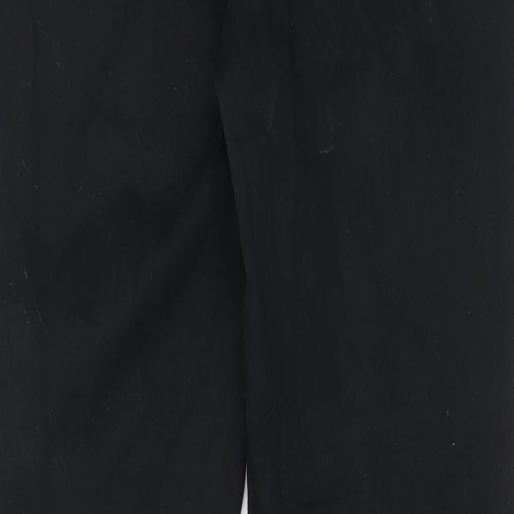 H&M Womens Black Cotton Chino Trousers Size 28 in L27 in Regular Zip