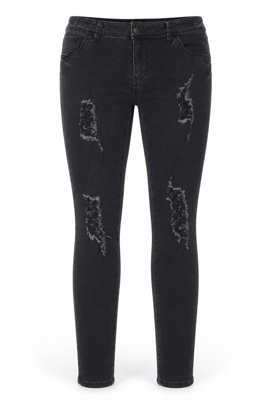 Aecupper Womens Black Cotton Skinny Jeans Size 32 in L29 in Regular Zip - Pockets