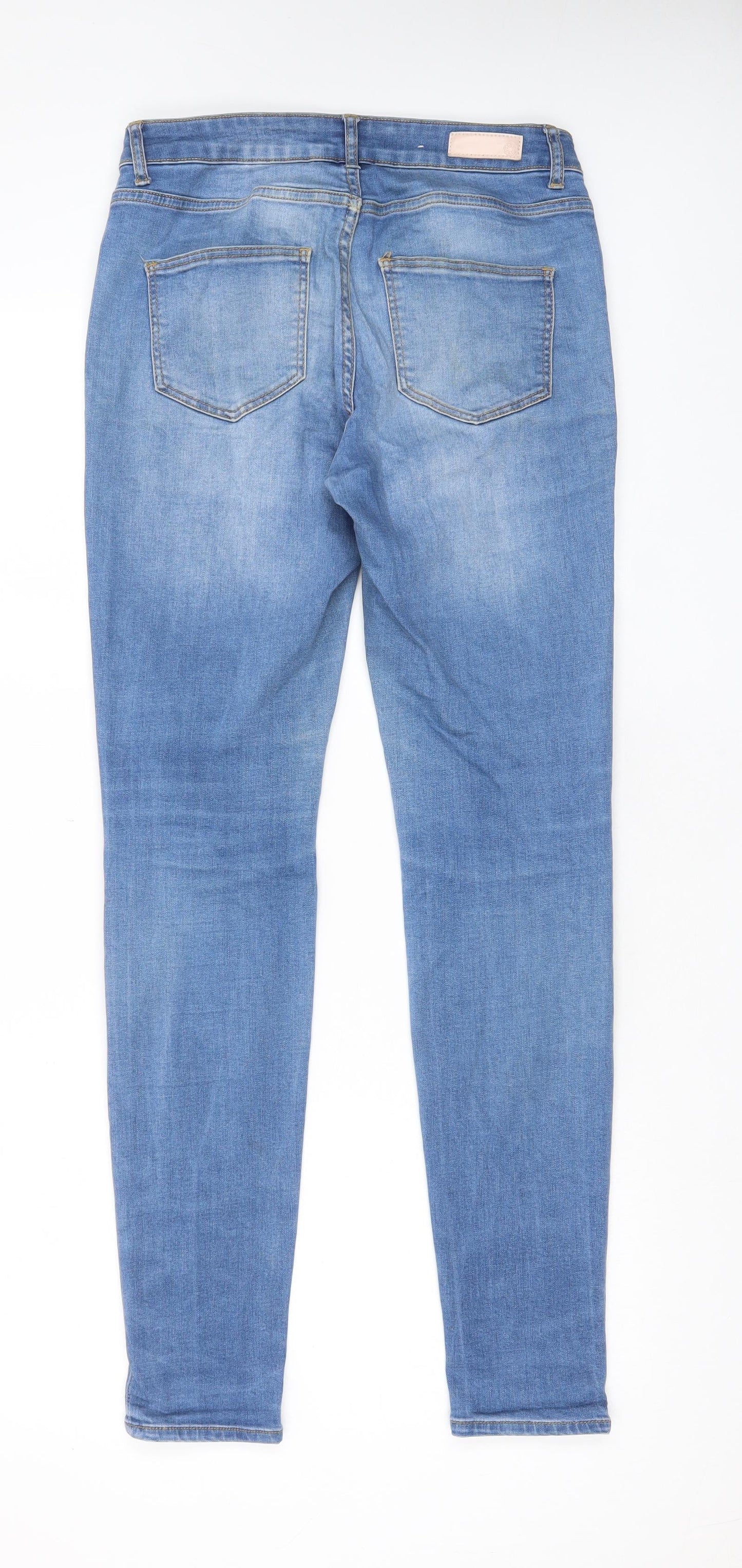 Pieces Womens Blue Cotton Skinny Jeans Size 30 in L31 in Regular Zip - Pockets
