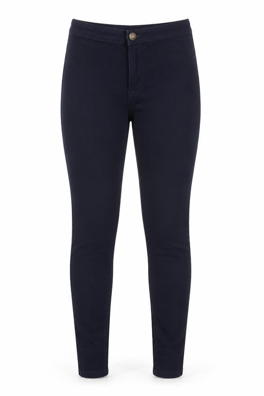 Marks & Spencer Womens Blue Cotton Skinny Jeans Size 8 L28 in Regular Zip - Pockets