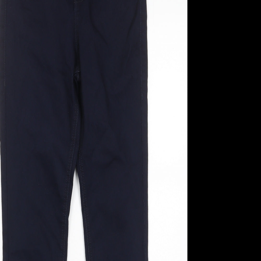 Marks and Spencer Womens Blue Cotton Skinny Jeans Size 8 L28 in Regular Zip - Pockets