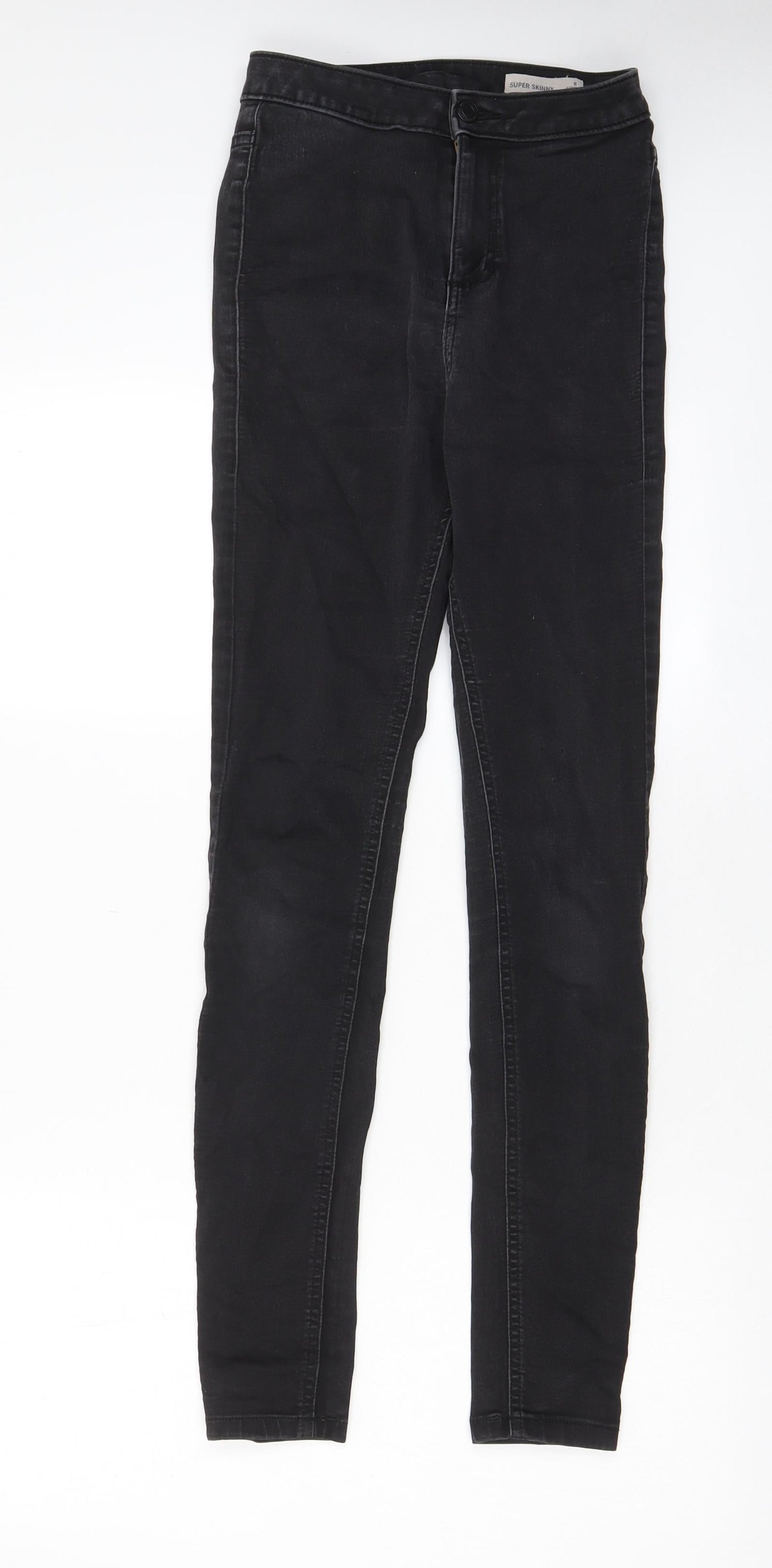 Marks and Spencer Womens Grey Cotton Skinny Jeans Size 8 L29 in Regular Zip - Pockets