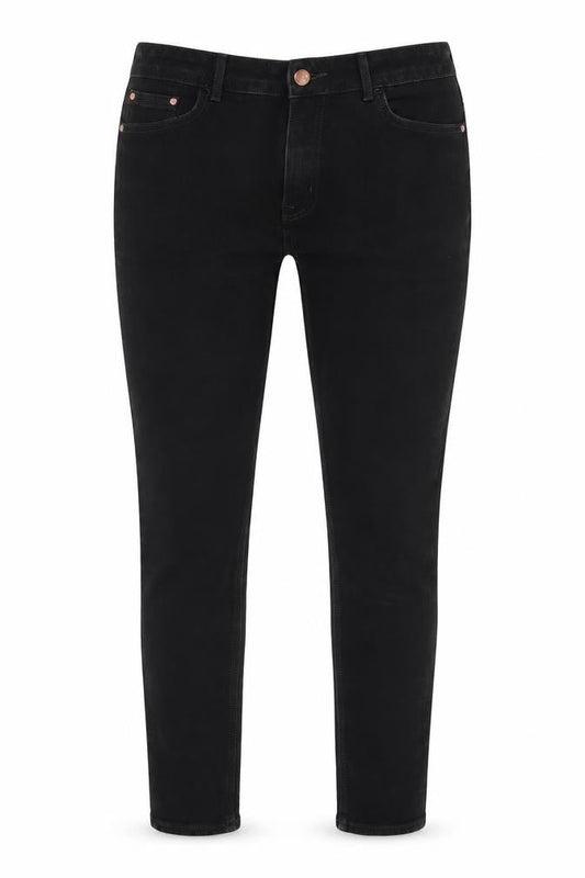 Marks & Spencer Womens Black Cotton Skinny Jeans Size 34 in L28 in Regular Zip - Pockets