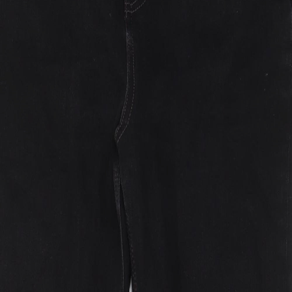 Marks and Spencer Womens Black Cotton Skinny Jeans Size 34 in L28 in Regular Zip - Pockets