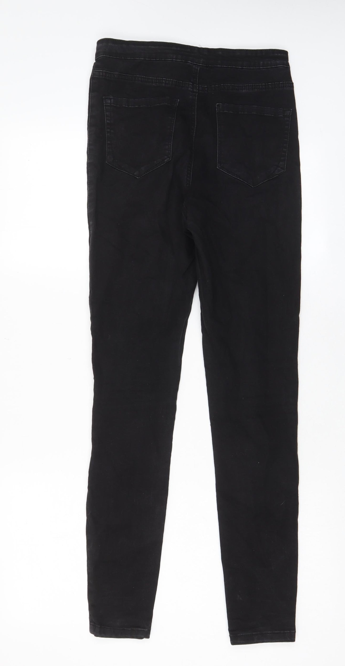 Denim & Co. Womens Black Cotton Skinny Jeans Size 12 L29 in Regular Zip - Pockets