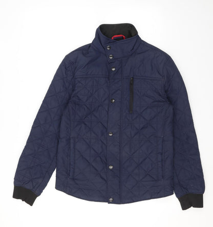 Marks & Spencer Womens Blue Quilted Jacket Size S Zip