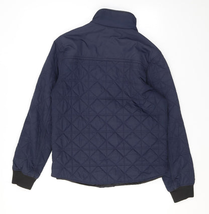 Marks & Spencer Womens Blue Quilted Jacket Size S Zip
