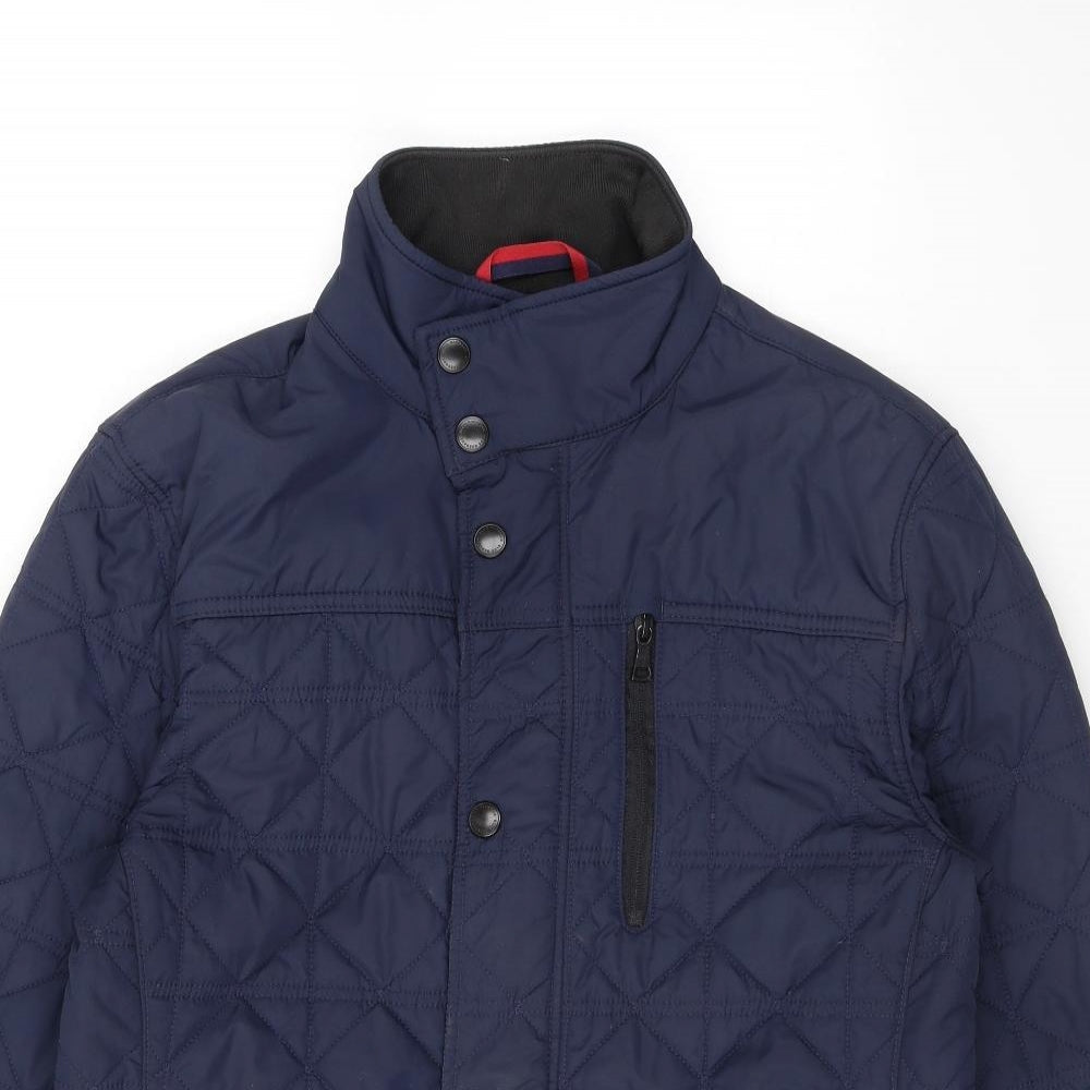 Marks and Spencer Womens Blue Quilted Jacket Size S Zip