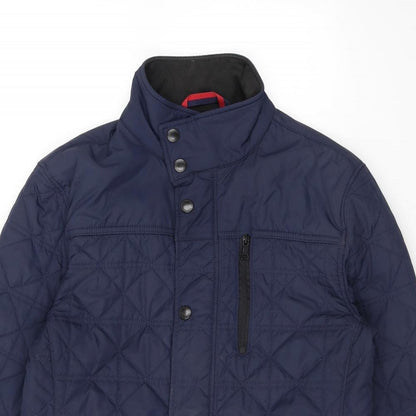 Marks & Spencer Womens Blue Quilted Jacket Size S Zip