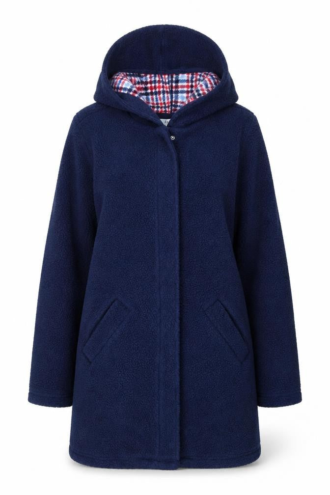D&Co. Womens Blue Overcoat Coat Size XS Zip - Hooded