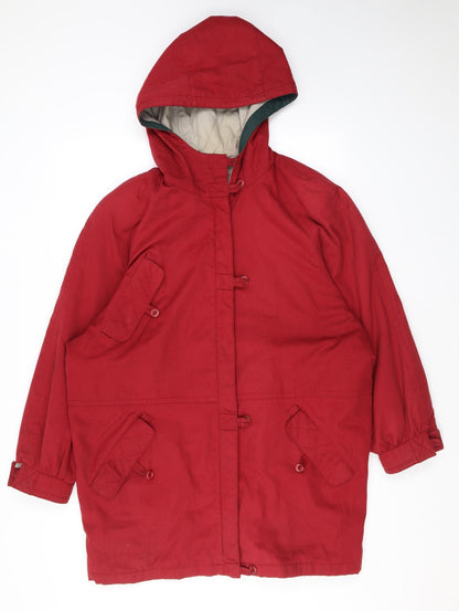 Telemac Womens Red Rain Coat Coat Size 14 Zip