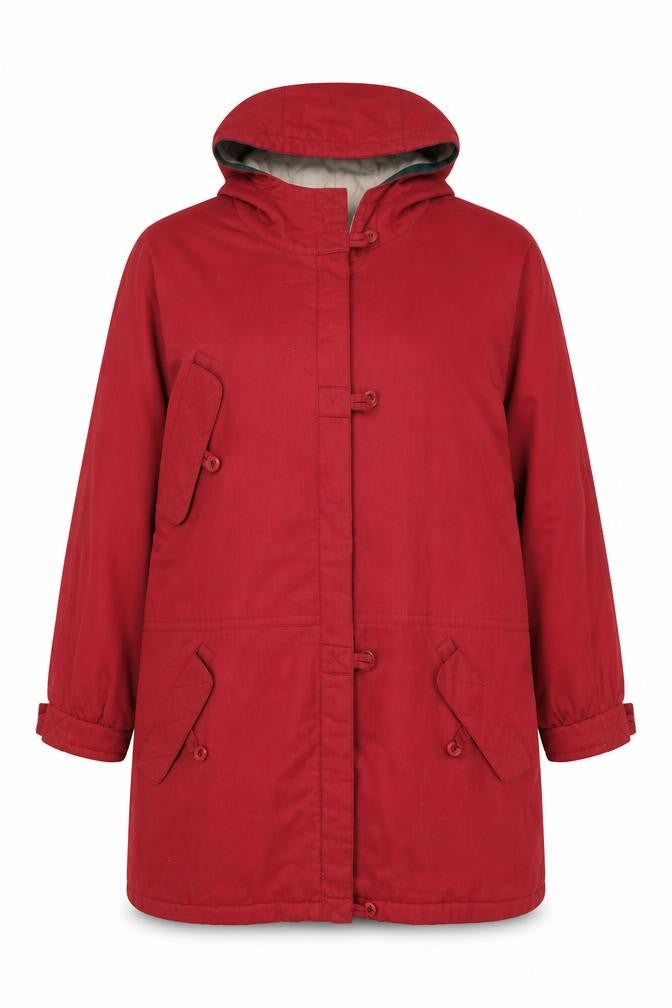 Telemac Womens Red Rain Coat Coat Size 14 Zip