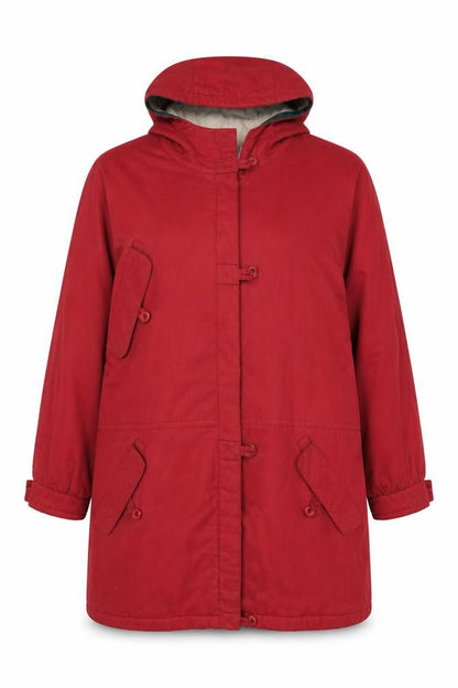 Telemac Womens Red Rain Coat Coat Size 14 Zip