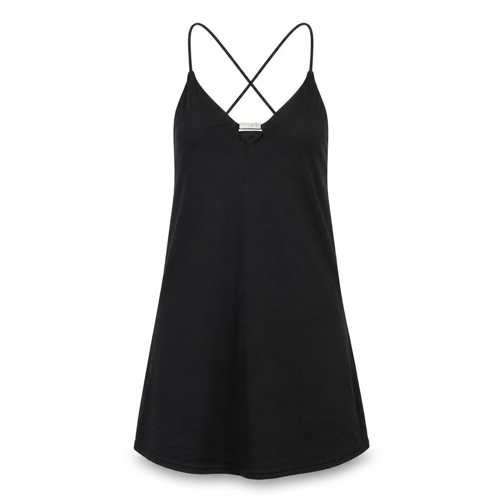 River Island Womens Black Rayon Mini Size 8 V-Neck Pullover