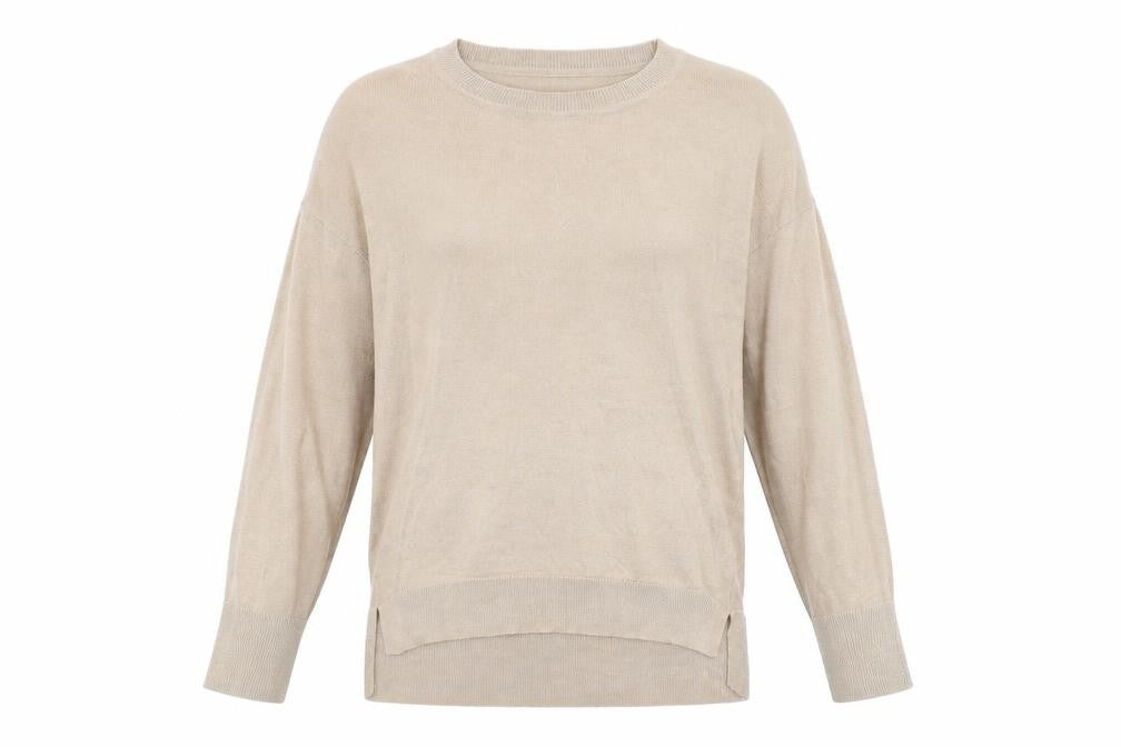 Dorothy Perkins Womens Beige Round Neck Viscose Pullover Jumper Size 10
