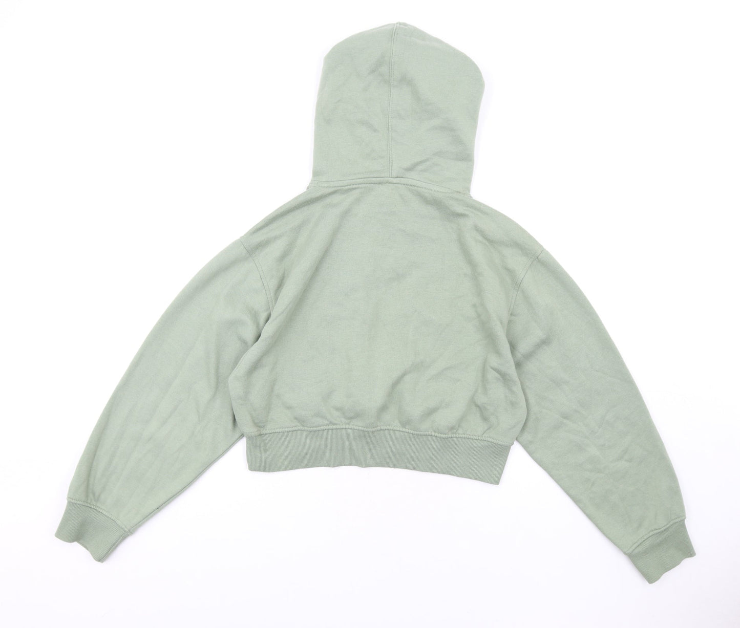 Zara Womens Green Cotton Pullover Hoodie Size M Pullover