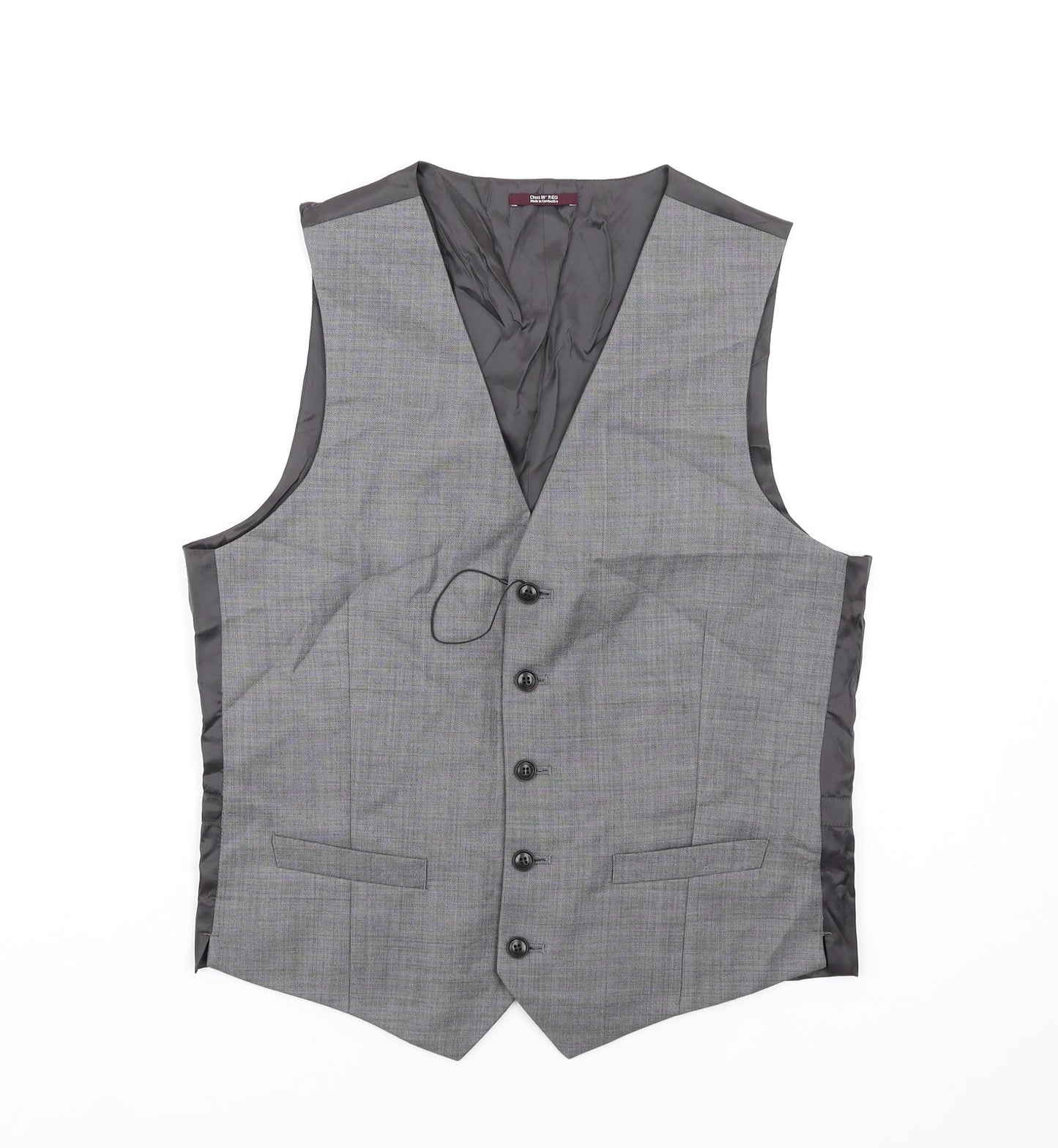 Marks and Spencer Mens Grey Wool Jacket Suit Waistcoat Size 38 Regular