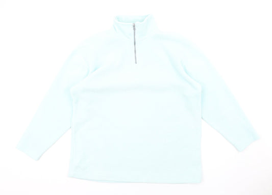 Visage Womens Blue Polyester Pullover Sweatshirt Size M Zip