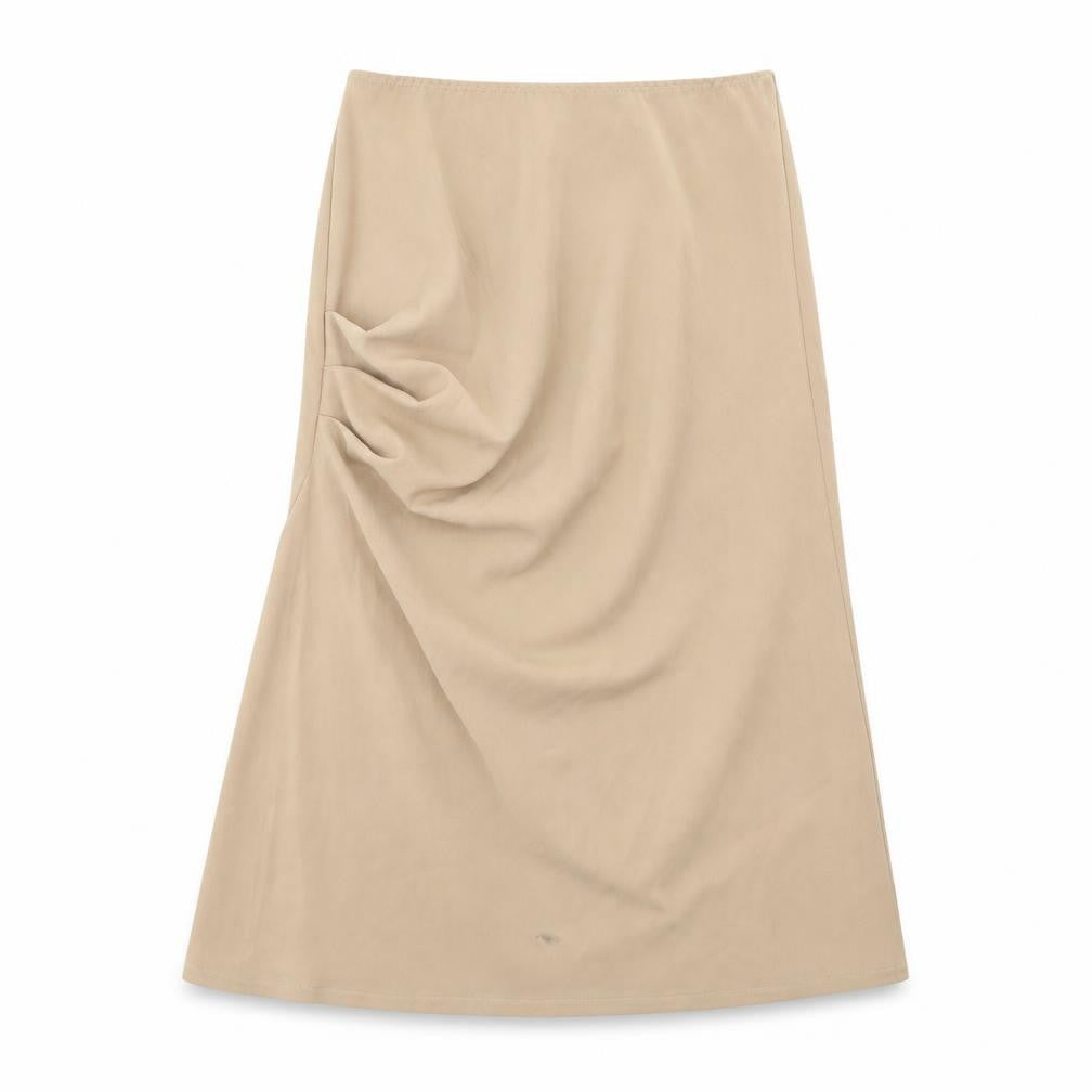 Baylis & Knight Womens Beige Polyester A-Line Skirt Size 14 - Ruched