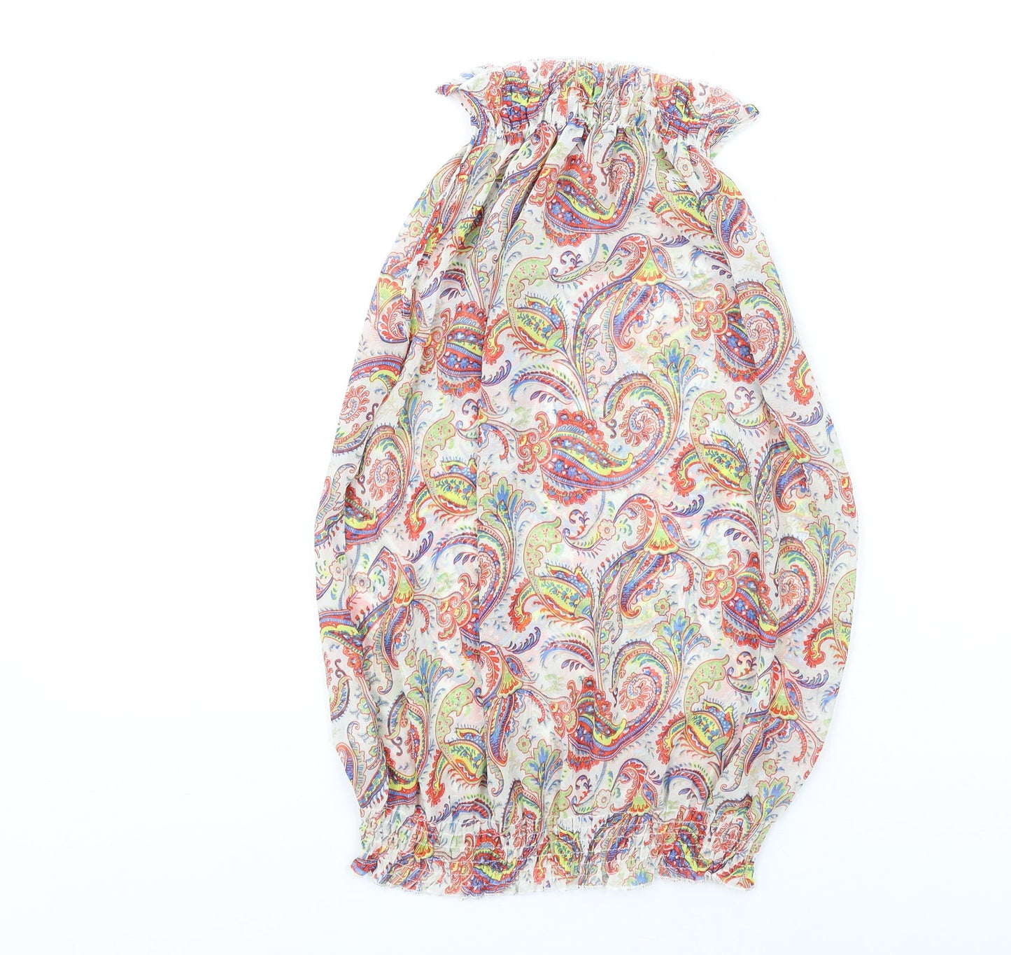 Select Womens Multicoloured Paisley Polyester Camisole Tank Size 12 Mock Neck