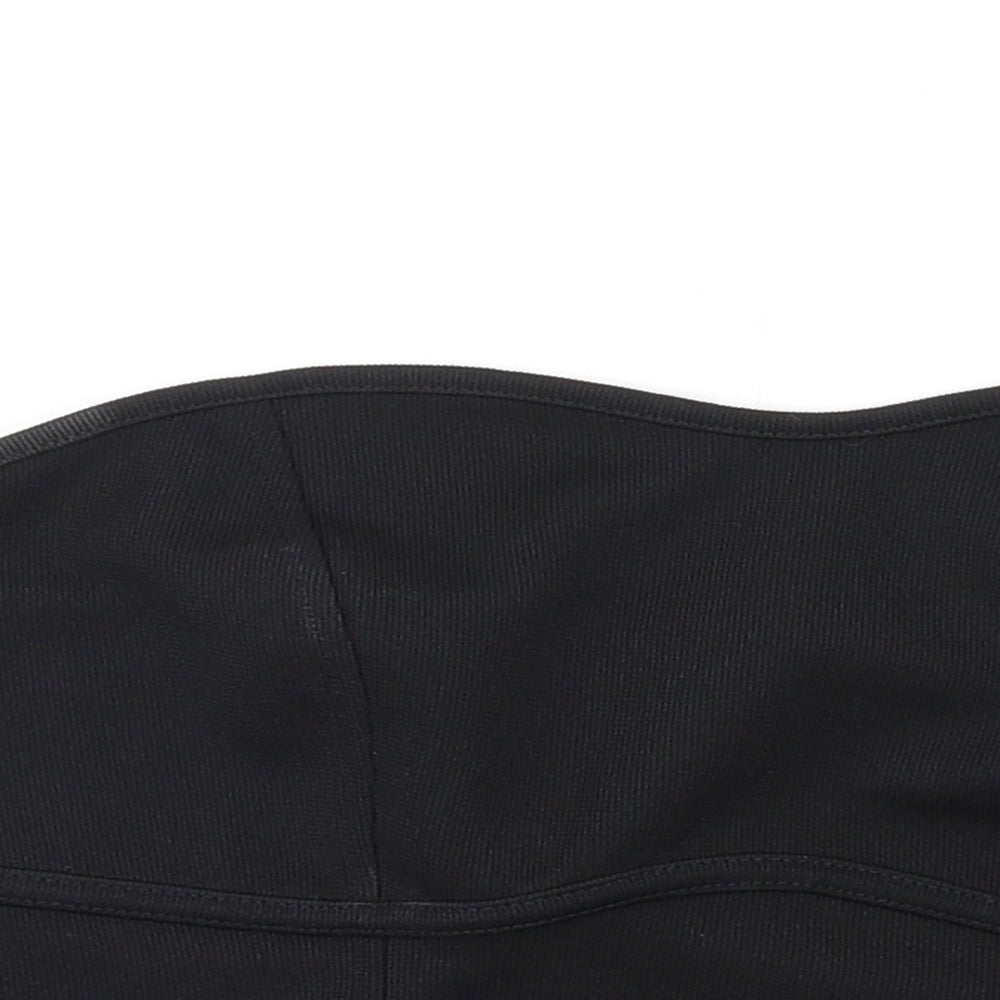 H&M Womens Black Polyester Cropped T-Shirt Size M Sweetheart