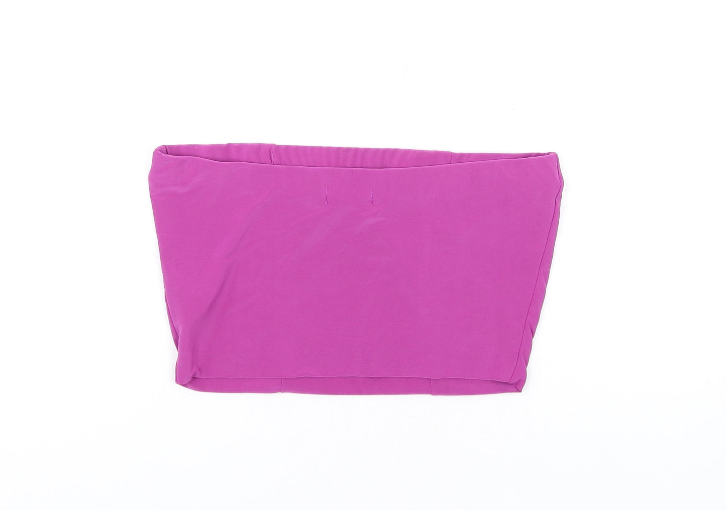 PRETTYLITTLETHING Womens Purple Polyester Cropped T-Shirt Size 8 Square Neck