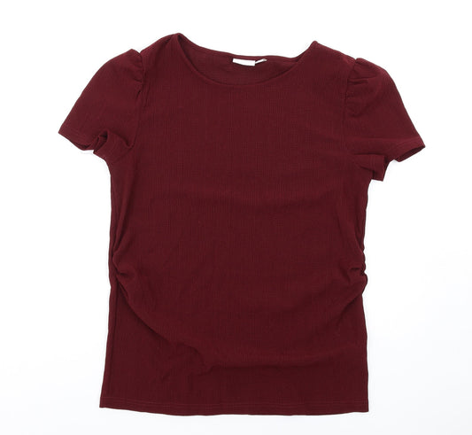 mamalicious Womens Red Polyester Basic T-Shirt Size XL Round Neck
