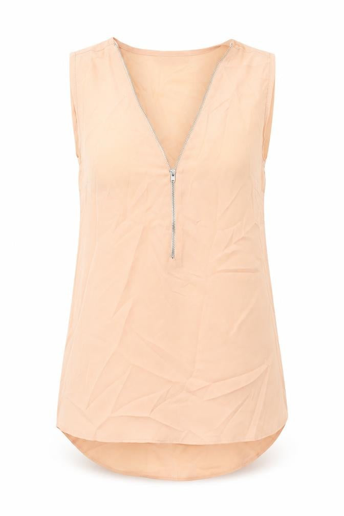 Select Womens Pink Polyester Basic Tank Size 12 V-Neck