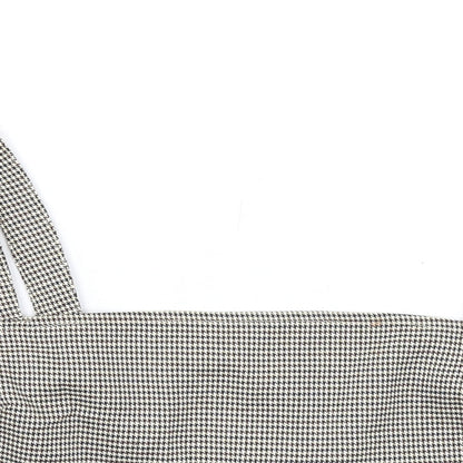 Close-up detail of Missguided women’s beige geometric polyester basic tank, size UK 8, square neck
