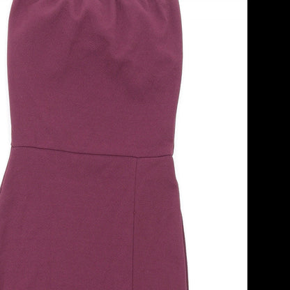 PRETTYLITTLETHING prettylitt Womens Purple Polyester Bodycon Size 8 Square Neck Pullover