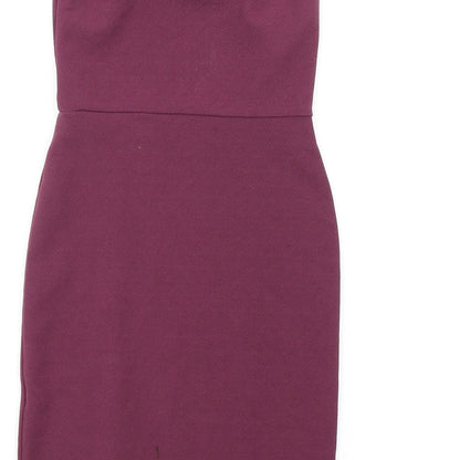 PRETTYLITTLETHING prettylitt Womens Purple Polyester Bodycon Size 8 Square Neck Pullover