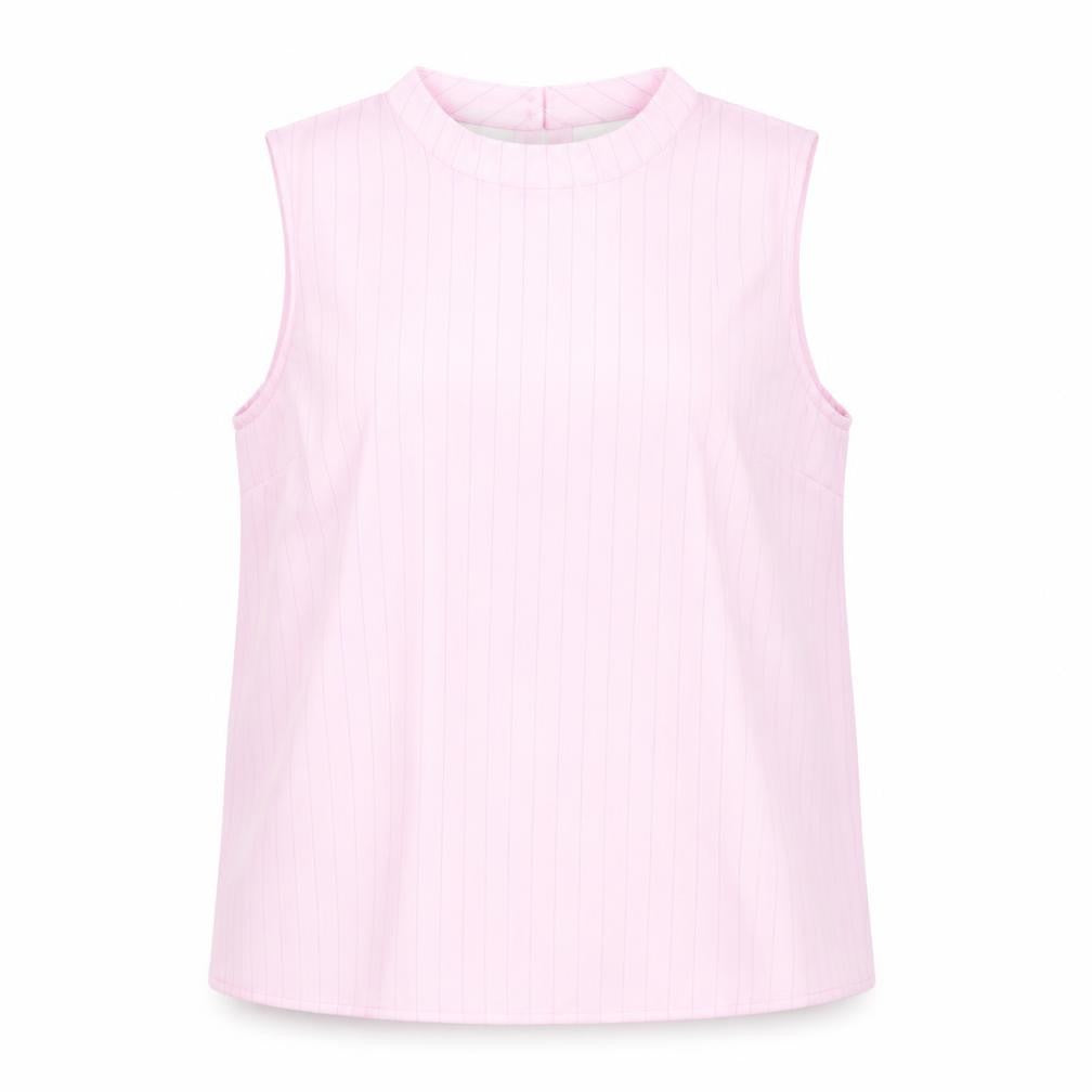 Glamorous Womens Pink Striped Polyester Basic Blouse Size 14 Round Neck