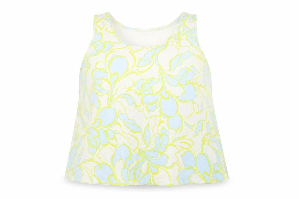 Marks & Spencer Womens Ivory Geometric Polyester Basic Tank Size 14 Boat Neck