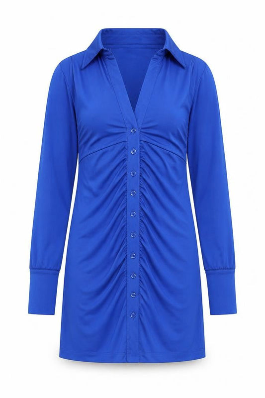 Urban Outfitters Womens Blue Polyester Shirt Dress Size XS Collared Button