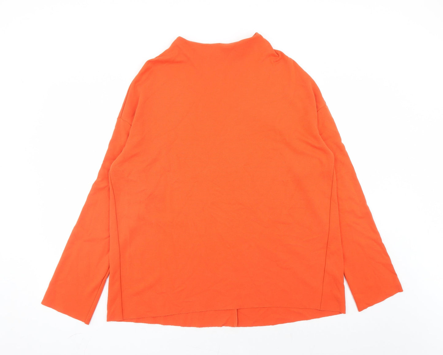 Weekday Womens Orange Viscose Basic Blouse Size S Mock Neck