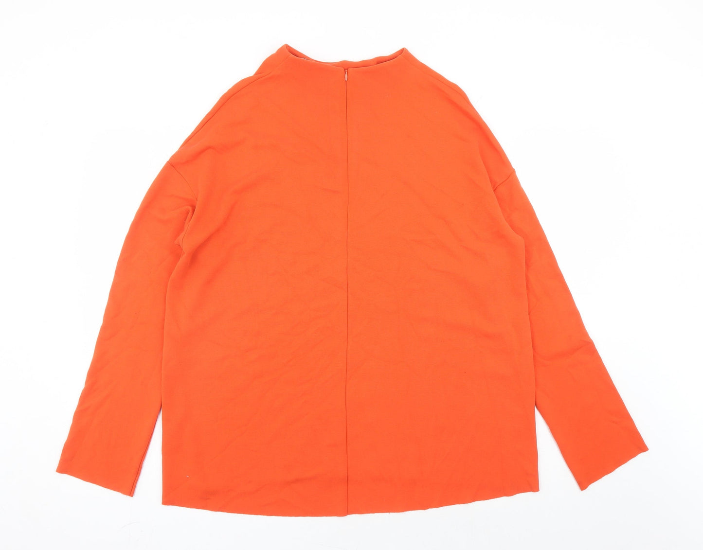 Weekday Womens Orange Viscose Basic Blouse Size S Mock Neck