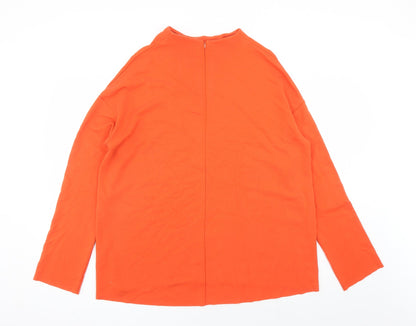 Weekday Womens Orange Viscose Basic Blouse Size S Mock Neck