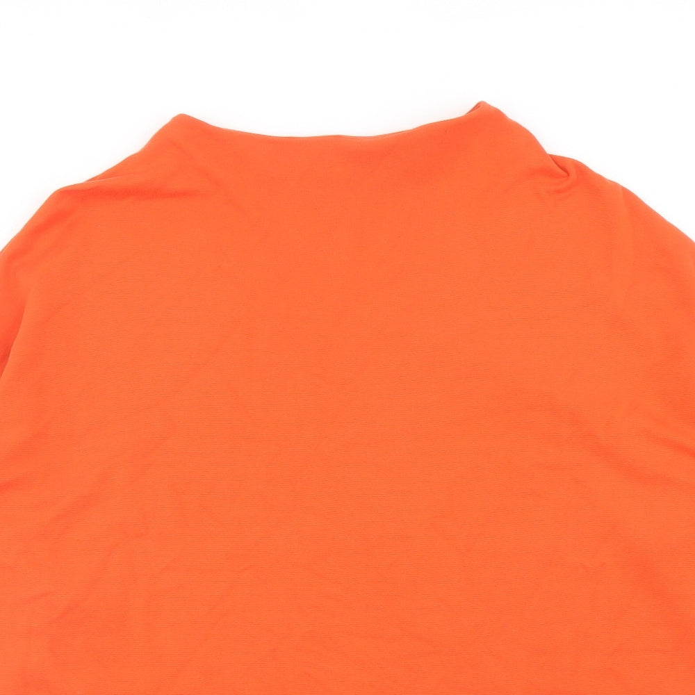 Weekday Womens Orange Viscose Basic Blouse Size S Mock Neck