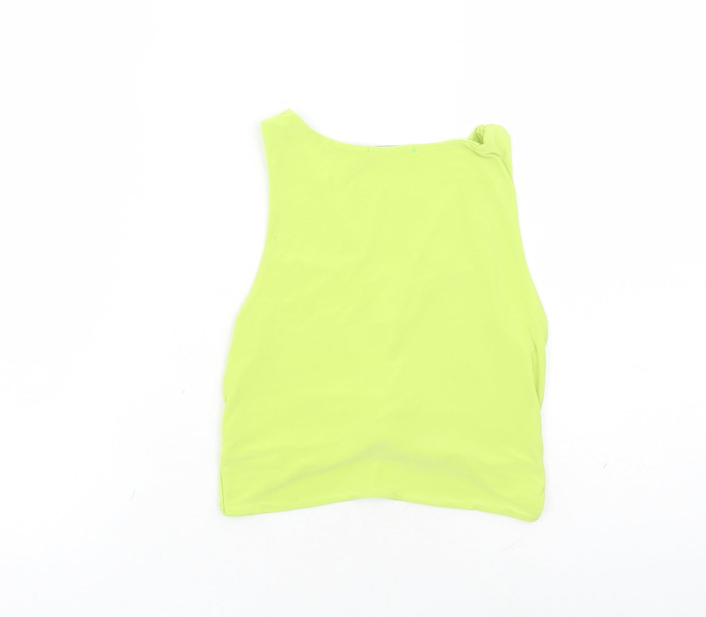 PRETTYLITTLETHING Womens Green Polyester Cropped Tank Size 10 V-Neck