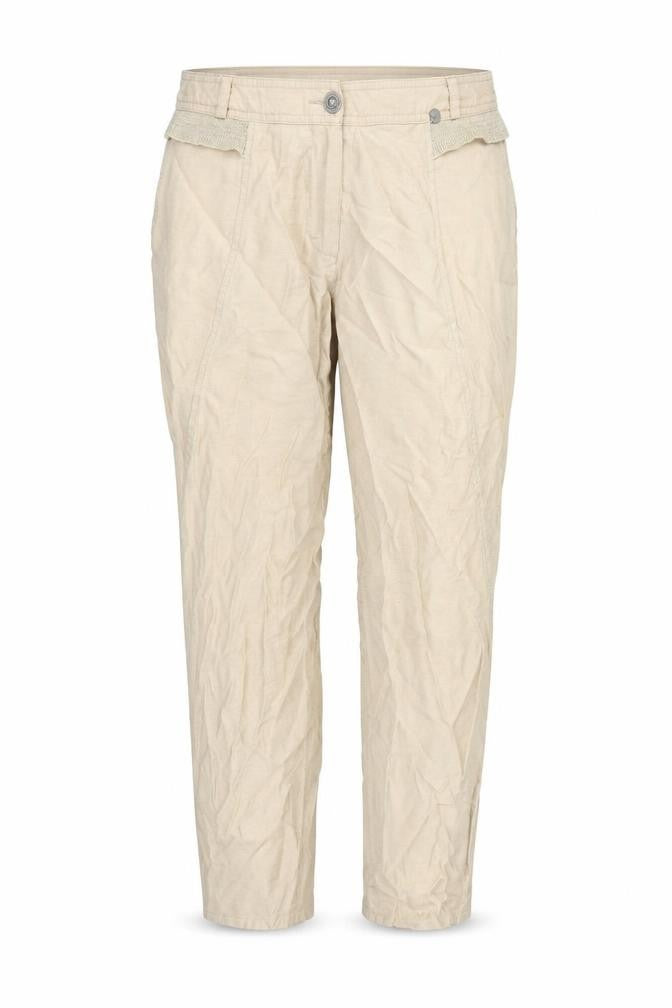 Mado et les Autres Womens Beige Viscose Cropped Trousers Size 10 L25 in Regular Zip
