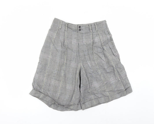 Liz Sport Womens Grey Plaid Cotton Chino Shorts Size 10 L9 in Regular Zip