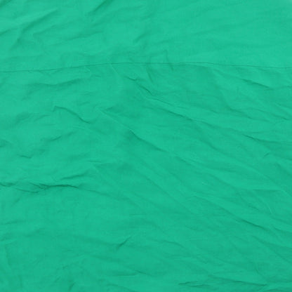 Zara Womens Green Viscose Basic Button-Up Size S Round Neck - over
